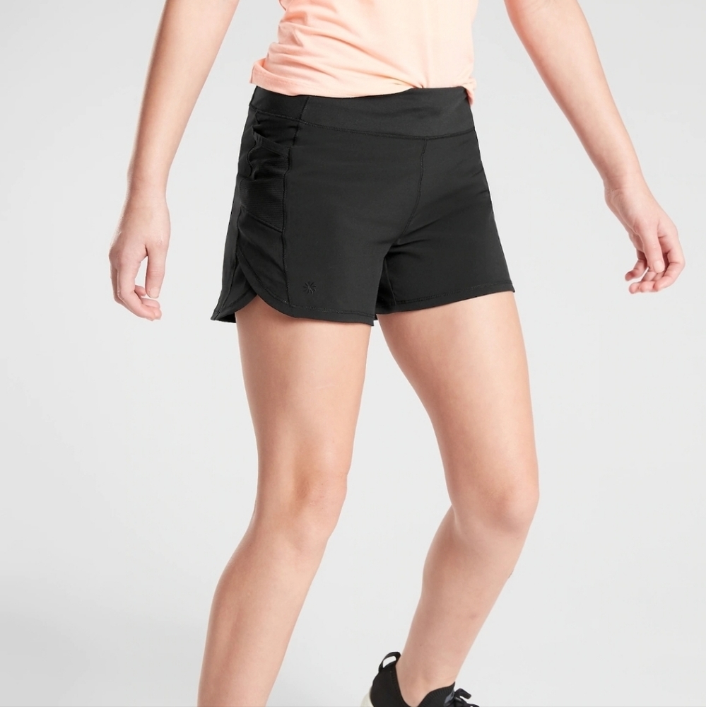 Athleta girl record breaker 3" black shorts size xl
